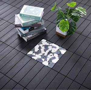 lot 5870 image: PANDAHOME 22 PCS Wood Plastic Composite Patio Deck Tiles, 12x12 Interlocking Decking Tiles, Water Resistant for Indoor &amp Outdoor, 22 sq. ft - Westminster Grey