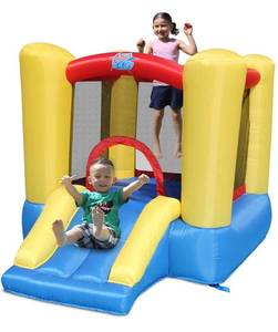 lot 5882 image: ACTION AIR Bounce House, Toddler Inflatable Bounce House with Blower for IndoorOutdoor, Bouncy Castle with Durable Sewn and Extra Thick, Jump House with Slide