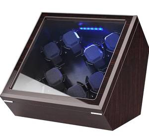 lot 5884 image: $$ Watch Winder, Newly Upgraded Soft Flexible Watch Pillows Automatic Watch Winder Box, 8 Winding Spaces with Built-in Illumination- Retail $370
