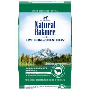 lot 5971 image: Natural Balance L.I.D. Limited Ingredient Diets Dry Dog Food, 26 Pounds, Lamb & Brown Rice Formula