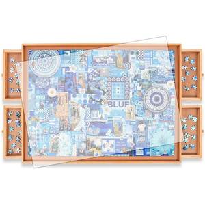 lot 5977 image: Rekcopu 1000 Pcs Puzzle Board,Jigsaw Puzzle Table with Drawers for Puzzle Storage,Portable Puzzle Table for Adults Teens