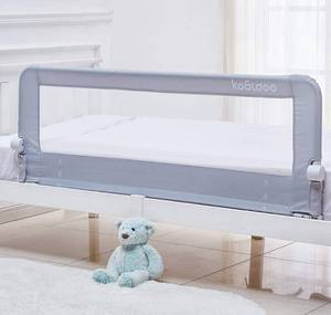 lot 5992 image: Baby Toddler Bed Rail 59 inch Guard Extra Long Foldable Safety Bedrail with Reinforced Anchor Safety System (Grey)