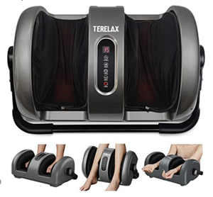 lot 6705 image: Foot Massager Machine Shiatsu Foot and CalfLeg Massager with Heat Deep Kneading Therapy Relieve Foot Pain from Plantar Fasciitis Improve Blood Circulation by TERELAX
