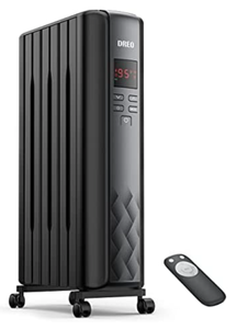 lot 6719 image: Dreo Radiator Heater, Upgrade 1500W Electric Portable Space Oil Filled Heater with Remote Control, 4 Modes, Overheat & Tip-Over Protection, 24h Timer, Digital Thermostat, Quiet, Indoor $$ Retail $266