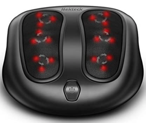 lot 6726 image: Nekteck Foot Massager with Heat, Shiatsu Heated Electric Kneading Foot Massager Machine for Plantar Fasciitis, Built-in Infrared Heat Function and Power Cord