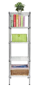 lot 6739 image: Finnhomy Heavy Duty 5 Tier Wire Shelving Unit 18x18x59-inches 5 Shelves Storage Rack Thicken Steel Tube, NSF Certified, Chrome