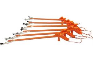 lot 13685 image: ArcMate Orange-U-Tongs PRO Grade Litter Pick up Tool, Elastic Lanyard, Suction Cup Reacher Grabber for Indoor or Outdoor Use, 33 Reach, 5lb. Pick Up Capacity, Orange, 36, 6 Pack (7702-6)