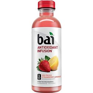 lot 13691 image: Bai Flavored Water, So Paulo Strawberry Lemonade, Antioxidant Infused Drinks, 18 Fluid Ounce Bottles, 10 Count