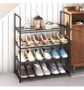 lot 13698 image: YSSPORT 4 Tiers Shoe Rack for Closet, Free Standing Shoe Rack Space Saving Shoes Storage Shelf, Stackable Shoe Shelf for 12-16 pairs Space YS4 4 tier shoe rack