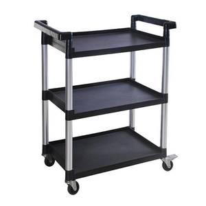 lot 13702 image: MaxWorks 80774 3-Shelf Utility Plastic Cart With Wheels, 225 lb (Maximum Capacity)