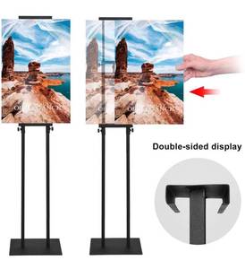 lot 13703 image: Poster Board Stand Floor Sign Holder - Heavy Duty Double-Sided Pedestal Sign Holder with Non-Slip Mat Base, Adjustable Height up to 75 Inches for Indoor Outdoor Board & Foam Display 1 Pack Black