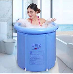 lot 14537 image: Inflatable Portable Bathtub foldable bathtub plastic Bath Tub Portable Soaking Tub Inflatable Spa tub bathing tub For Adult Bathroom Foldable tub Adult size Large size