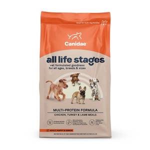 lot 14550 image: Canidae All Life Stages Multi-Protein Chicken, Turkey, Lamb & Fish Dry Dog Food, 44 lb