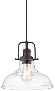 lot 14580 image: FEMILA Vintage Pendant Lighting, Farmhouse Schoolhouse Hanging Light Fixture with Adjustable Height, Clear Glass Shade, Oil Rubbed Bronze Finish