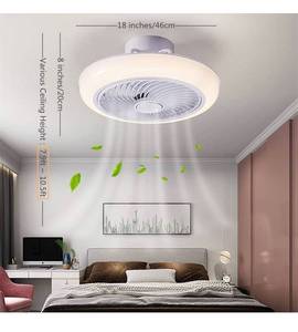 lot 14581 image: 4.5 out of 5 stars35 Reviews XIYUN Enclosed Ceiling Fan with Lights,18In 72W Remote Control, 3 Color Temperatures, 10-Level Dimming, 3 Gear Wind Speed Fan light Low Profile Flush Mount Ceiling Fans for Kids Room, Bedroom