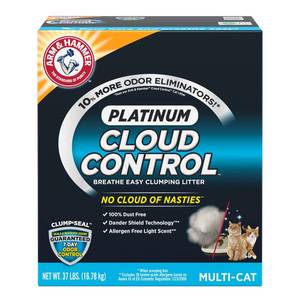 lot 15760 image: ARM & HAMMER Cloud Control Platinum Clumping Cat Litter 37LB