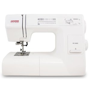 lot 15767 image: Janome HD3000 Heavy-Duty Sewing Machine with 18 Built-In Stitches  Hard Case