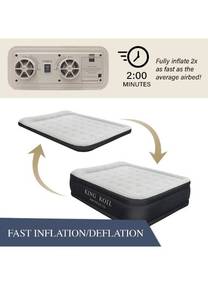 lot 15772 image: King Koil Luxury Air Mattress Queen with Built-in Pump for Home, Camping &amp Guests - 20 Queen Size Inflatable Airbed Luxury Double High Adjustable Blow Up Mattress, Durable Portable Waterproof