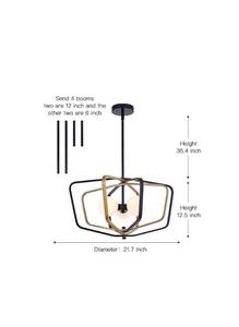 lot 15773 image: Black Chandeliers Metal Pendant Light Fixture Industrial Chandelier Lighting Fixture for Dining Room Kitchen Island Bedroom.