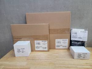 lot 18559 image: OK quartz classic 33 by 22 by 10 and offset Sink set