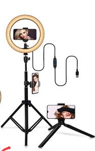 lot 18560 image: Belifu SYD-12 12 LED Ring Light with Stand and Phone Holder