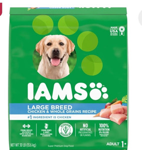 lot 18569 image: IAMS Adult High Protein Large Breed Dry Dog Food with Real Chicken, 40 lb. Bag