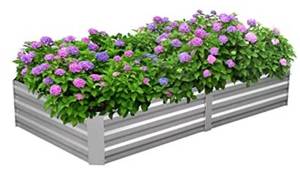 lot 18585 image: zizin Galvanized Raised Garden Bed Kit Outdoor Large Square Planter Box for Vegetables Herb,6x3x1ft