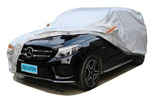 lot 18593 image: SEAZEN SUV Car Cover Waterproof All Weather, Outdoor Car Covers for Automobiles with Zipper Door, Hail UV Snow Wind Protection, Breathable Oxford Cloth Universal Full Car Cover(Length Up to 190)