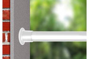 lot 18598 image: ALLZONE Heavy Duty Tension Curtain Rod for Windows, 83 to 120 Inch, Room Divider Adjustable Pole for Patio, Bedroom, balcony, Hold Up Blackout Curtains and Non-Slip, White