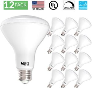 lot 18601 image: Sunco Lighting 12 Pack BR30 LED Light Bulb 11 Watt (65 Equivalent) 3000K Kelvin Warm White 850 Lumens, 25,000 Hours, Flood, Dimmable, Indoor  Outdoor, Home, Office And More - UL & ENERGY STAR LISTED