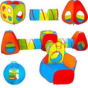 lot 18548 image: Playz Ball Pit, Play Tent and Tunnels for Kids, Gift for Toddler Boys & Girls, Best Birthday Gift for 1 2 3 4 5 Year old, Pop Up Baby Play Toy, Indoor & Outdoor Use as Portable Play Center Storage Bag