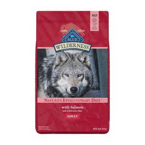 lot 18553 image: Blue Buffalo Wilderness High Protein, Natural Adult Dry Dog Food, Salmon 24-lb