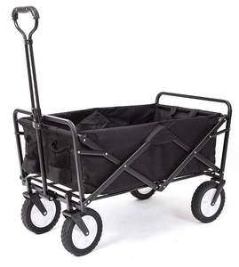 lot 5893 image: MacSports Collapsible Folding Outdoor Utility Wagon, Black