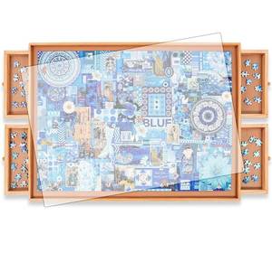lot 6753 image: Rekcopu 1000 Pcs Puzzle Board,Jigsaw Puzzle Table with Drawers for Puzzle Storage,Portable Puzzle Table for Adults Teens