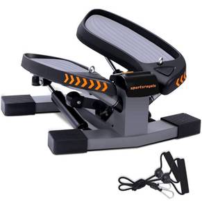lot 6754 image: Sportsroyals Stair Stepper with Resistance Band and Vertical Climber Exercise Machine for Home, More Than 300lbs Weight Capacity
