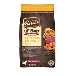 lot 6776 image: Merrick Lil Plates Grain-Free Real Chicken  Sweet Potato Recipe Small Breed Dry Dog Food, 12 lb