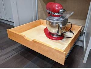 lot 6780 image: Soft Close Wooden Drawer Box Organizer Pull Out Under Cabinet Sliding Shelf Base Kitchen Bathroom Vanity Under Sink Pull Out Organizer Drawer Roll Out Wood Box Storage Shelve (26 Inch (26W x 22D)