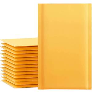 lot 6784 image: HBlife 50Pcs Bubble Mailers, 4x8 Inches Self Seal Kraft Poly Mailers, Padded Envelopes Shipping Bags Packaging for Small Business