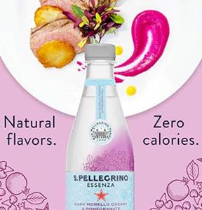 lot 6794 image: 24 Pack S.Pellegrino Essenza Dark Morello Cherry Pomegranate Flavored Mineral Water