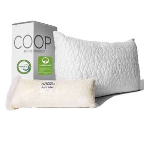 lot 6799 image: Coop Home Goods Original Loft Pillow Queen Size Bed Pillows for Sleeping - Adjustable Cross Cut Memory Foam Pillows - Medium Firm Back, Stomach and Side Sleeper Pillow - CertiPUR-USGREENGUARD Gold