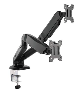 lot 6814 image: WALI Dual LCD Monitor Fully Adjustable Gas Spring Wall Mount Fit 2 Screens VESA up to 27 inch, 14.3 lbs. Weight Capacity per Arm (GSWM002), Black
