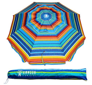 lot 6825 image: AMMSUN 6.5 Foot Heavy Duty HIGH Wind Beach Umbrella with tilt Sun Shelter, UV 50 Protection Outdoor Sunshade Umbrella with Carry Bag for Patio Garden Beach Pool Backyard Stripe