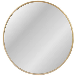 lot 6835 image: Round Wall Mirror, 24-inch Large Circle Mirror, Gold Metal Framed Wall-Mounted Bathroom Mirror, Decorative Round Mirror for Bathroom Decor, Vanity Bedroom,Living Room, Entryway