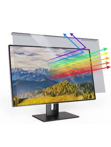 lot 13753 image: 24 Inch Blue Light Screen Protector, Blocks Harmful Blue Light and Anti-UV, Bubble Free Computer Screen Blue Light Blocker, Widescreen Monitor Frame Hanging Type (W 21.5  H 12.6,169)