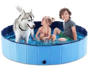 lot 13765 image: Jasonwell Foldable Dog Pet Bath Pool Collapsible Dog Pet Pool Bathing Tub Kiddie Pool for Dogs Cats and Kids Size XL 55.1