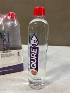 lot 13768 image: QURE Alkaline Water Watermelon Kiwi Variety Flavors 16.9fl oz 24 Pack