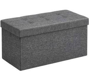 lot 13789 image: SONGMICS Storage Ottoman Bench, Foldable Seat, 30-Inch Long Bench, Toy Box Chest, Footrest, 21.1 Gal Capacity, Hold up to 660 lb, Dark Gray ULSF47K