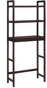 lot 13792 image: SONGMICS Over The Toilet Storage, 3-Tier Bamboo Bathroom Organizer with Adjustable Shelves, Multifunctional Toilet Rack, Static Load Capacity 33 lb per Tier, Easy to Assemble, Brown UBTS01BR