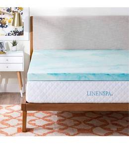 lot 13800 image: Linenspa 3 Inch Gel Swirl Memory Foam Topper, Full