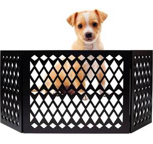 lot 13801 image: Short Dog Gate  Freestanding Decorative Pet Gates  Foldable Gate  Dog Gate for Doorways Up to 47� Wide